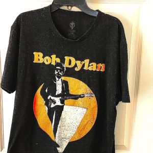 Bob Dylan t shirt. Black. Short sleeve.  See description regarding size